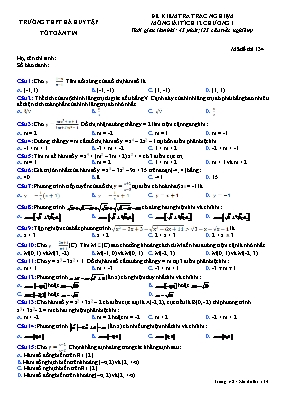 Đề kiểm tra trắc nghiệm môn Giải tích 12 - Mã đề thi 134 - Trường THPT Hà Huy Tập